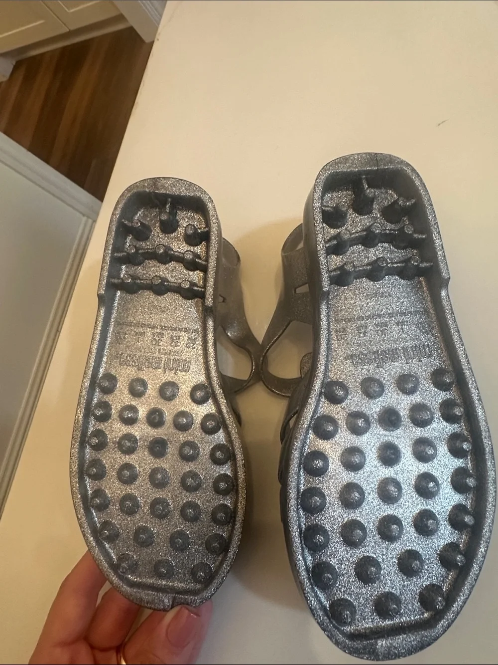 Mini Melissa glittery silver